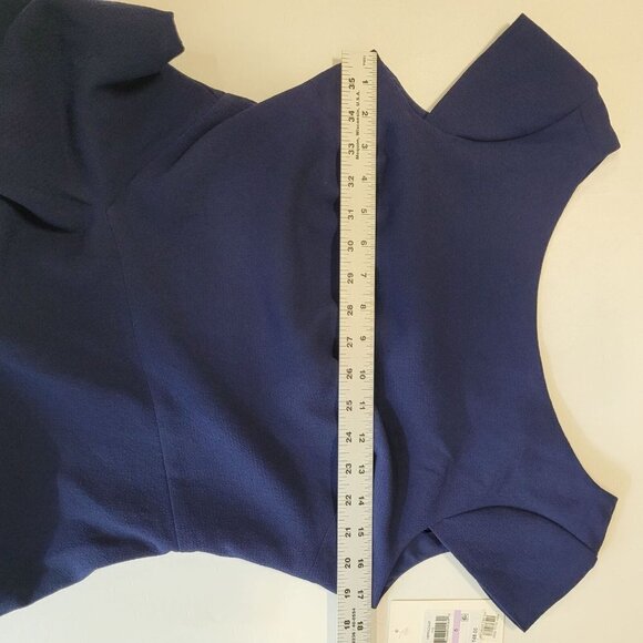 Harper Rose Asymmetrical Hem Fit and Flare Dress Navy Size 6 NWT $148 - Picture 8 of 10